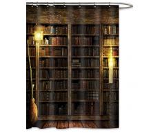 FOOG Halloween Duschvorhang Bücherregal Pumpkim Duschvorhang Tiervorhang mit Haken 70 Wx70 L Halloween Shower Curtain 1