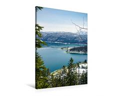 Premium Textil-Leinwand 60 x 90 cm Hoch-Format Walchensee, Bad Tölz; Bayern | Wandbild, HD-Bild auf Keilrahmen, Fertigbild auf hochwertigem Vlies, Leinwanddruck von Fotografie Schwarzfischer Miriam