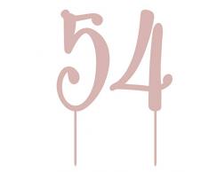 MAGJUCHE Rose Gold 54 Acryl Geburtstagskuchenaufsatz Nummer 54 Rose 54th Birthday Cake Topper Boy or Girl Birthday or Anniversary Party Dekoration