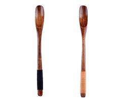 lansue Rührlöffel, Holz, für Kaffee, Tee, Honig, 2 Stück