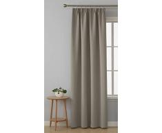 Deconovo Vorhang Verdunkelung Schlafzimmer Gardinen Blickdicht Kräuselband, Stoff, Taupe, 175x140