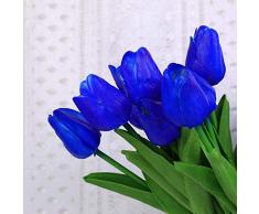 FRP Blumen Real Touch Latex Große 66 cm Tulpen für Blumensträuße, Vasengestecke, Home/Office Decor (5 Stück) Pacific Blue