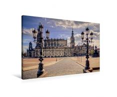 Calvendo Premium Textil-Leinwand 90 cm x 60 cm Quer, Dresden Theaterplatz | Wandbild, Bild auf Keilrahmen, Fertigbild auf Echter Leinwand, Leinwanddruck Menschen Menschen