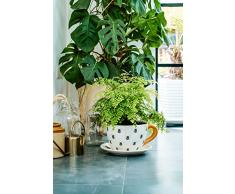 Ivyline Pflanzgefäß, Keramik, Weiß/Gelb, 17 cm