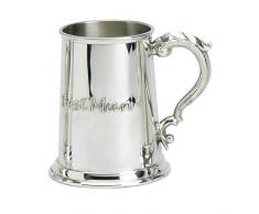 Edwin Blyde & Co Best Man geprägt Bierkrug mit massivem Metall Base/Georgischer Griff, Zinn, 1-Pint