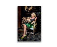 Calvendo Premium Textil-Leinwand 30 cm x 45 cm hoch, Model: Julia Himmel | Wandbild, Bild auf Keilrahmen, Fertigbild auf echter Leinwand, Leinwanddruck Menschen Menschen