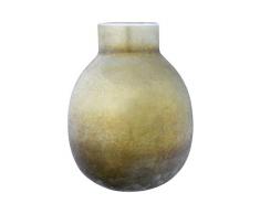 Creative Co-op Frosted Glass with Distressed Iridescent Finish Vase, Glas, Pearl, 6.75 x 8.5