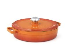 Essenso Chambery Schmortopf aus emailliertem Gusseisen, schmal, 2,5 l, Orange