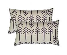 Treely 2 rechteckige Kissenbezüge, Leinen, rechteckig, Lendenwirbelkissen, 30,5 x 50,8 cm für Couch Sofa Bett 2Pcs-(12 x 20) Pfeil