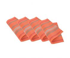 Venilia Tischset Platzset Tischwäsche Platzdeckchen für Esszimmer gewebt STRIPES ORANGE Wellen-Muster Gewebe 4er Set Vinyl, 4 Stk. 45 x 30 cm, 4 Stück, 59032