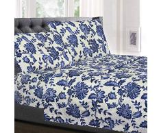 1800 Fadenzahl Bettwäsche Set - weiche ägyptische Qualität gebürstete Mikrofaser hypoallergen Bettwäsche Set mit Bettlaken, 2 Kissenbezügen Bettlaken-Set Twin Toskana