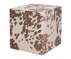Glenna Jean Sweet Potato Happy Trails Tan Cow Print Pouf