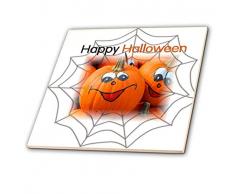 3dRose Print of Happy Halloween mit Spinnennetz und Kürbisse – Keramik Fliesen, 12 Zoll (CT 210564 _ 4)