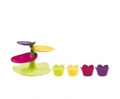 Zak Designs Sweety Etageren und Cupcake Set 8-teilig Farbkomination: Flora