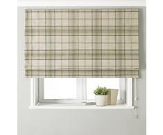 Paoletti Aviemore Tartan Check Deluxe Blackout Raffrollo, Polyester, Beige Natur, 137Â x 61Â x 1Â cm