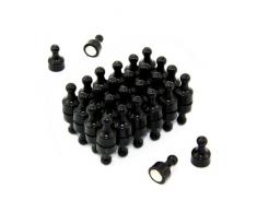 First4magnets F4MSBK-48 Schwarzer Kegel Magnet - Büro & Kühlschrank (12mm Durchmesser x 21mm hoch) (Packung mit 48), silver, 25 x 10 x 3 cm