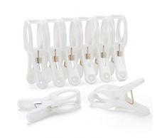 Lrophyte Wäscheklammern Kleiderbügel Clips Strandtuch Clips Clips Clips Jumbo-Größe für Quilt, Strandstuhl, Poolliege weiß