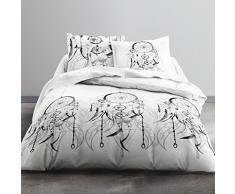 Today HC2 51 Fäden Bettwäsche 2 Personen 100% Hello Zeichnung Sioux Bettbezug 200 x 200 cm + 2 KOpfkissenbezüge, 63 x 63 cm, Baumwolle, weiß, 220 x 240 cm