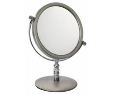 SANWOOD 6650010 Standspiegel Bella, 12.5 cm Durchmesser, Metall verchromt, 2-Fach Vergrößerung und normal Ansicht