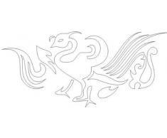 INDIGOS 4051095018711 Wandtattoo w215 Vogel, Phönix 120 x 53 cm, weiß