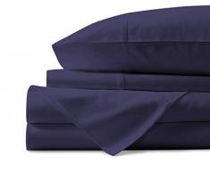 Gemütliche Bettlaken, luxuriös, 100 % ägyptische Baumwolle, Fadenzahl 1000, 4-teiliges Set, passend für Matratzen mit einer Tiefe von bis zu 45,7 cm Queen pflaume