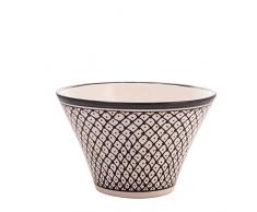 Cala Living Salatschüssel groß mit Zeichnungen, Keramik, Schwarz und Weiß, 30 cm