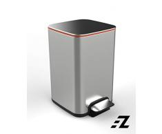 EZ FunShell EZ Geruchsfilter, 13 Liter, Edelstahl, quadratisch, verbesserter Körper, Deckel und Treteimer, Silber