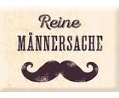 Grafik Werkstatt Bielefeld VintageArt Reine Männersache Magnet, Metall, bunt, 9 x 6,5 cm