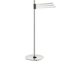 Kela 20161 Handtuchhalter, 2 Arme, Metall, 90,5 cm, Silvan, Silber/ Schwarz verchromt