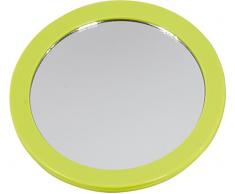 SANWOOD Nelly Kosmetikspiegel 5-Fach Vergrößerung Aufsatzspiegel mit Saunäpfen und farbigem Rand, Acryl, grün, 15.7 x 15.7 x 2.5 cm