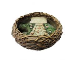 Pacific Giftware Mini Fairy Garden Bird Nest Pflanztopf für DYI Dekorative Miniatur Fairyland Garten Display Übertopf 10L.