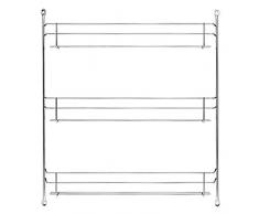 Ostmann Chrom-Gewürzregal für 21 Gewürzdosen leer Gewürz-Ständer ungefüllt Kräuterregal für die Küche, mit 3 Etagen, für die Schranktür, Menge: 1 Stück