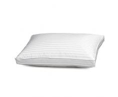 Blue Ridge Home Fashions Doppelbezug Seitenschläferkissen aus Seide/Baumwolle, Fadenzahl 500, gestreift King weiß