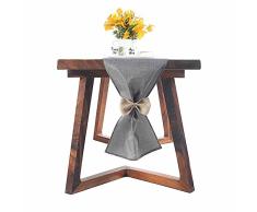 ZOOYOO Tischläufer aus Jute, ideal für Hochzeiten, Bauernhof, Tischläufer, Abendessen, Partys, Kommode, Party, Herbstdekoration, 100% Polyester, grau, 13x94