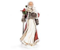 Napco Dekofigur Weihnachtsmann mit Eisbär aus Kunstharz, 28 x 12 cm