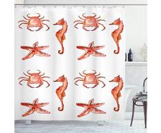 Sunrise Vorhang für die Dusche von ambesonne, Silhouette of Misty Twilight Sky mit Baum und Nature Reflexe Exotic Bild, Stoff Badezimmer Decor Set mit Haken, schwarz Ruby, Textil, Multi 8, 69W x 70L