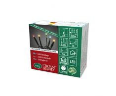 Konstsmide 6350-520 Micro LED Lichterkette / für Innen (IP20) / 10 bunte Dioden / 24V Innentrafo / dunkelgrünes Kabel