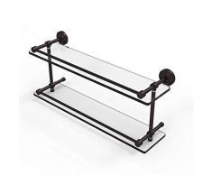 Allied Messing wp-2/22-gal-abz der Waverly Place 22 doppelten Glas Regal mit Galerie-Schiene, antik Bronze