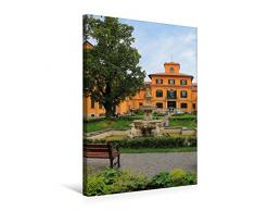 Premium Textil-Leinwand 50 cm x 75 cm hoch Münchner Lenbachhaus und Garten