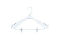 Rayen 2158 Antirutsch Kleiderbügel, ideal für Jacken, 2 Klammern, weiß