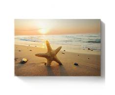 EZON-CH Moderne Leinwandbild, rechteckig, Ölgemälde für Wände, aromatische Kerzen und Zen-Steine, Blumen-Muster, gedehnt durch Holzrahmen, fertig zum Aufhängen 40x60 cm Color-4