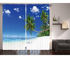 Ambesonne Moderne Heimdekoration, Woodsy Fallbrücke Laubbaum, mystisch, romantischer Stadtpark, Kunstdrucke, Schlafzimmer Wohnzimmer Vorhang 2 Paneele Set, Multi 23, 108 W by 90 L