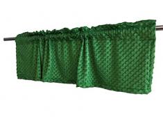 luvfabrics Minky Dot Küchen-Vorhang Volant Fenster Behandlung Plüsch weich Kinderzimmer Küche Dekor Kariert (Vichy-Muster) 18 INCH Tall Kelly Green