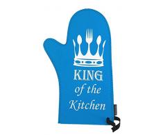 Invotis Ofenhandschuh Topfhandschuh King of The Kitchen blau