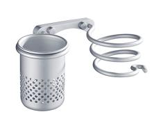 Cavoli Hair Blow Trockner Halter, Wand montiert, Space Aluminium, hängendes Rack Organizer mit Tasse, Aluminium, silber, Single-Cup