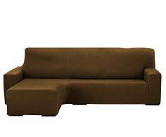Martina Home Sofaüberwurf Chaiselongue, elastisch, Beige, Wildleder, Kurze Arm, 240 bis 280 cm