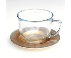 Red Pomegranate 8308-1 RITZ Tasse und Untertasse, glas, champagnerfarben