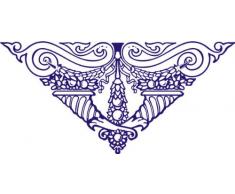 INDIGOS 4051095026266 Wandtattoo w256 Ornament Ranken 96 x 45 cm, blau