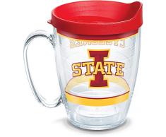 Tervis 1348119 Iowa State Cyclones Tradition Thermobecher mit Wickelverschluss und rotem Deckel, 454 ml, transparent