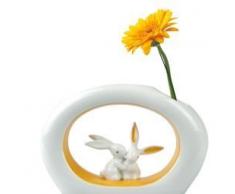 Goebel 66841503 Orange Sunrise Bunny Vase, Hartporzellan, bunt, 5 x 19 x 12,5 cm